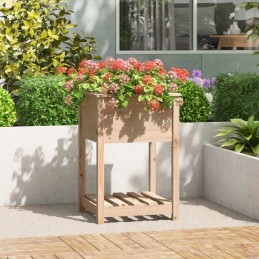 Vidaxl Planter with Shelf 54x54x81 cm Solid Pine Wood