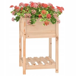 Vidaxl polkas puķu pods 54x54x81 cm priedes masīvkoka