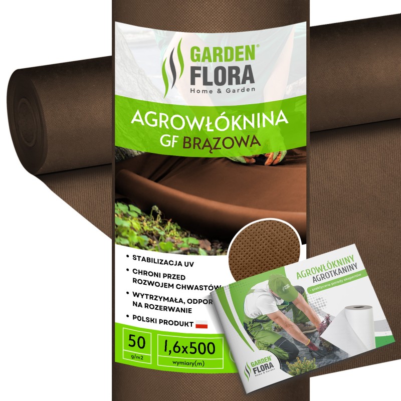Agrotekstilė piktžolėms gf 1,6x500m ruda nuo piktžolių agrotekstilė 50g