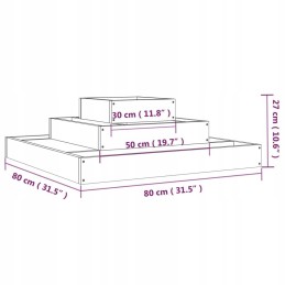 Flowerpot 80x80x27 cm solid pine wood