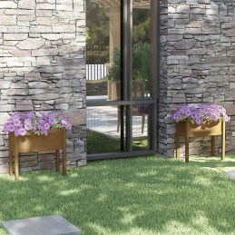 Garden pots 2 pcs honey brown 70x31x70 cm