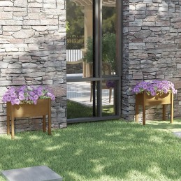 Garden pots 2 pcs honey brown 70x31x70 cm