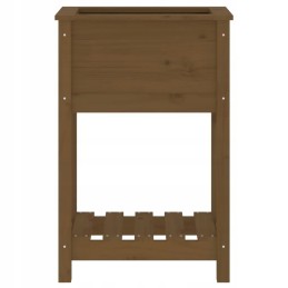 Vidaxl puķu pods ar plauktu, medus brūns, 54x34,5x81 cm, priedes koks