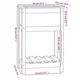 Vidaxl lillepott riiuliga, meepruun, 54x34,5x81 cm, männipuit