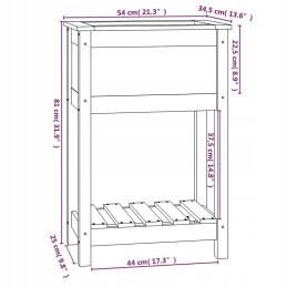 Vidaxl lillepott riiuliga, meepruun, 54x34,5x81 cm, männipuit
