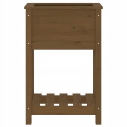 Vidaxl gėlių vazonas su polka medaus rudos spalvos 54x34 5x81 cm pušies mediena