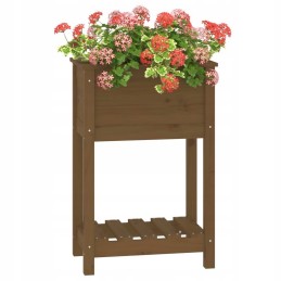 Vidaxl puķu pods ar polkas medus brūnu 54x34 5x81 cm priedes koksni