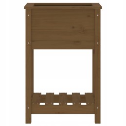 Vidaxl gėlių vazonas su polka medaus rudos spalvos 54x34 5x81 cm pušies mediena
