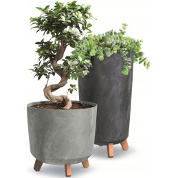 Gracia tubus gėlių vazonas betono efekto antracito prosperplastas