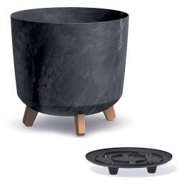 Gracia tubus gėlių vazonas betono efekto antracito prosperplastas