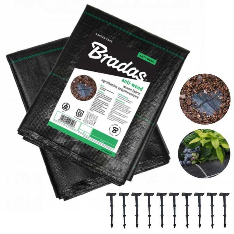 Tvirtas nuo piktžolių agrotekstilės 0,8x5m agrotekstilės kilimėlis + inkarai