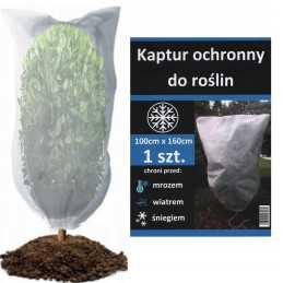 Žieminis apsauginis gaubtas augalams, baltas, 100 x 160 cm, su tvirta virvele, 50g