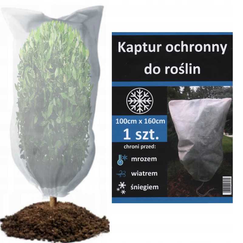 Žieminis apsauginis gaubtas augalams, baltas, 100 x 160 cm, su tvirta virvele, 50g