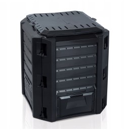 Large, strong, practical, 1-chamber garden composter 380l black