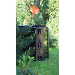 Large, strong, practical, 1-chamber garden composter 380l black