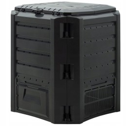 Large, strong, practical, 1-chamber garden composter 380l black