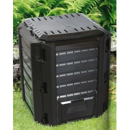 Large, strong, practical, 1-chamber garden composter 380l black