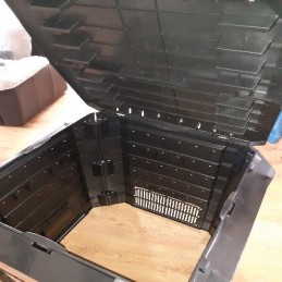 Liels, spēcīgs, praktisks, 1 kameras dārza kompostētājs, 380l, melns