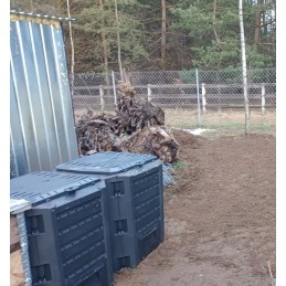Liels, spēcīgs, praktisks, 1 kameras dārza kompostētājs, 380l, melns