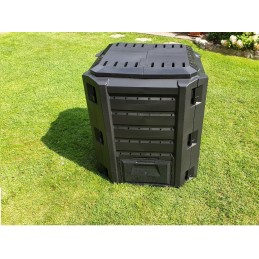 Large, strong, practical, 1-chamber garden composter 380l black
