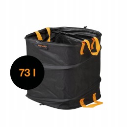 Fiskars solid popup foldable garden bin for leaves grass garbage bag 73l