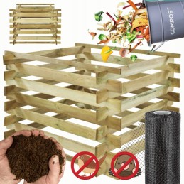 Wooden eco-compost bin - modular version