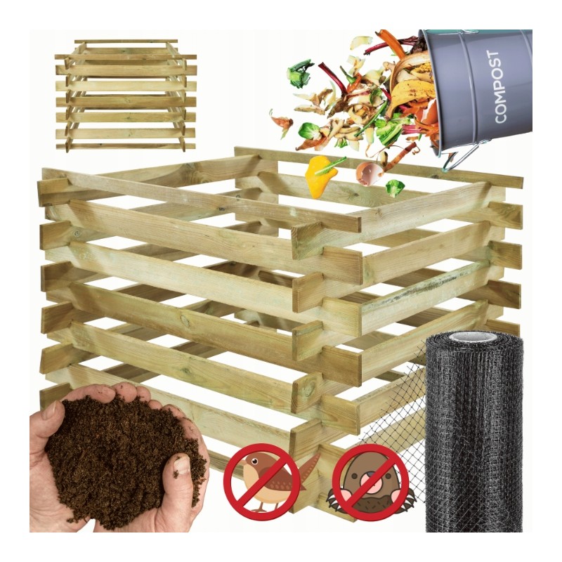 Wooden eco-compost bin - modular version