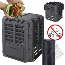 Visu gadu termokompostētājs no plastmasas - ar ietilpību 300 litri.
