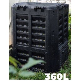 360l melns kompostētājs