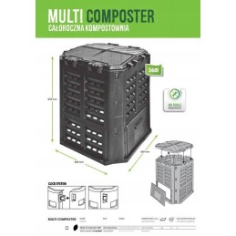 360l melns kompostētājs