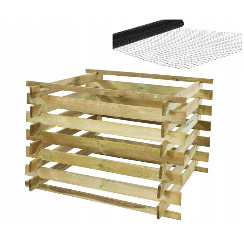 Sodo komposteris, medinis modulinis komposteris, eko kurmių tinklas