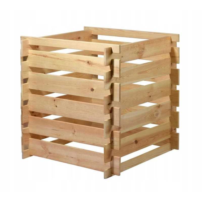 Medinis sodo komposteris su prijungimo sistema 78 x 78 cm kaimo kraštovaizdis