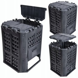 Koduaia komposter suur 360l qbrick black ventilatsiooni kastmine