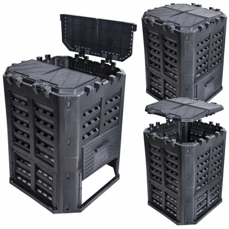 Namų sodo komposteris didelis 360l qbrick black ventiliacinis laistymas