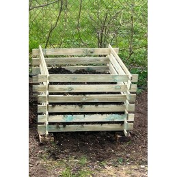 Sodo komposteris, medinis modulinis komposteris, eko kurmių tinklas