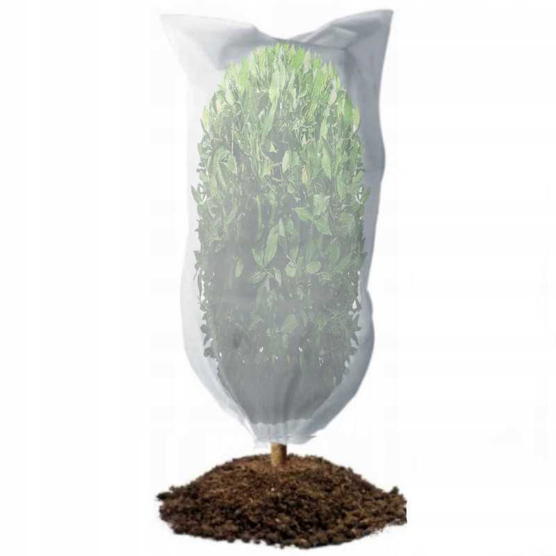 Žieminis apsauginis gaubtas augalams, baltas, 100 x 160 cm, su tvirta virvele, 50g