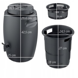 Komposteris, combioliq 25l sodo trąšų bakas - juodas
