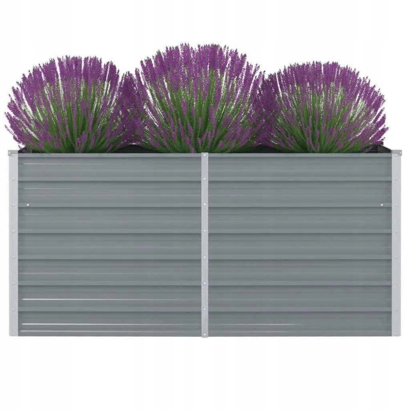 Garden pot 160x80x77cm galvanized steel grey