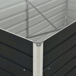 Puķupods paaugstinājumam, antracīts, 160x80x77 cm, tērauds