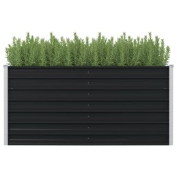 Raised bed planter, anthracite, 160x80x77 cm, steel