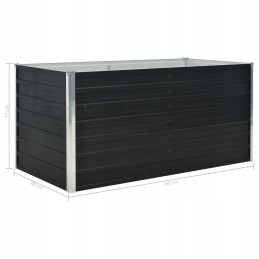 Raised bed planter, anthracite, 160x80x77 cm, steel