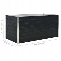 Raised bed planter, anthracite, 160x80x77 cm, steel