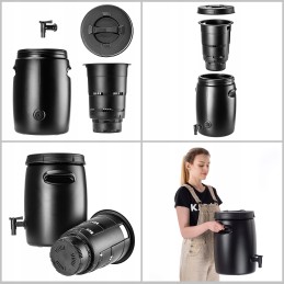 Trąšų bakas 25l sodo statinė trąšoms gaminti, srutų čiaupas