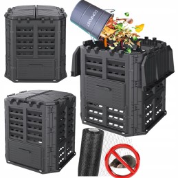 Ištisus metus veikiantis termokomposteris iš plastiko – 300 litrų talpos.