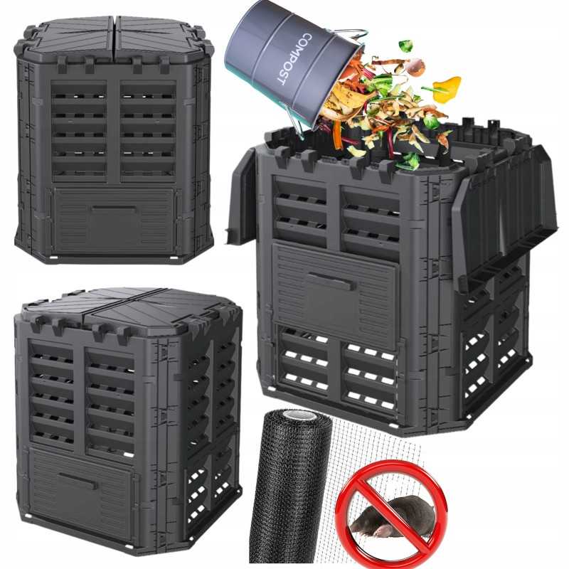 Ištisus metus veikiantis termokomposteris iš plastiko – 300 litrų talpos.