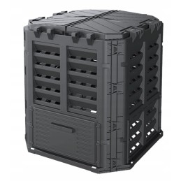 Ištisus metus veikiantis termokomposteris iš plastiko – 300 litrų talpos.