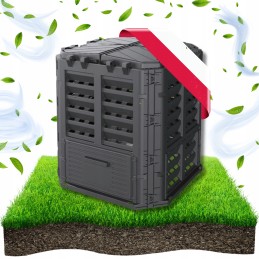 Ištisus metus veikiantis termokomposteris iš plastiko – 300 litrų talpos.