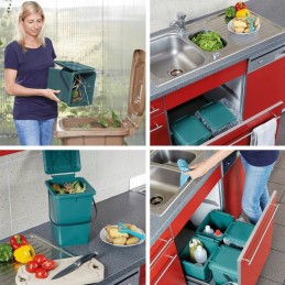 Garantia organinių atliekų konteineris, kompostas, 10l, 1 kamera, žalias