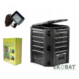 1 kameros ecobat komposteris, 400 l, juodas