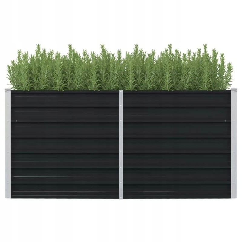 Raised bed planter anthracite 160x80x77cm steel